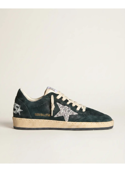 Ball Star in Green suede with Silver glitter star Ball Star in Green suede with Silver glitter star