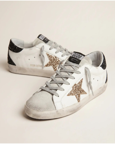 Super-Star in Nappa Leather with Gold Glitter Star