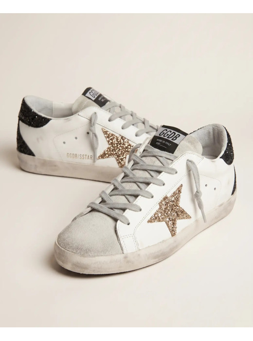Super-Star in Nappa Leather with Gold Glitter Star