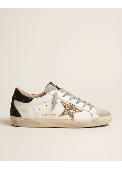 Super-Star in Nappa Leather with Gold Glitter Star