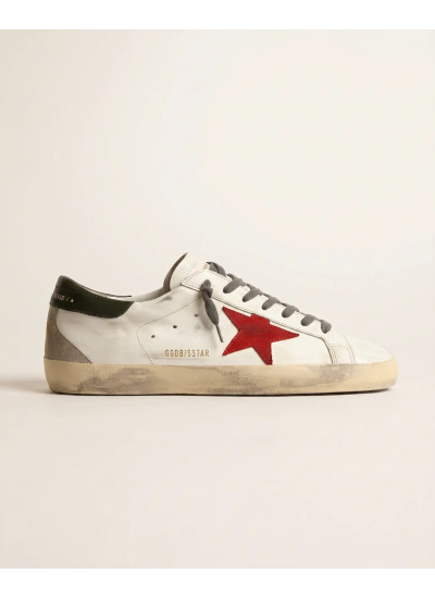 Super-Star Red Suede Star and Green Leather Heel Tab