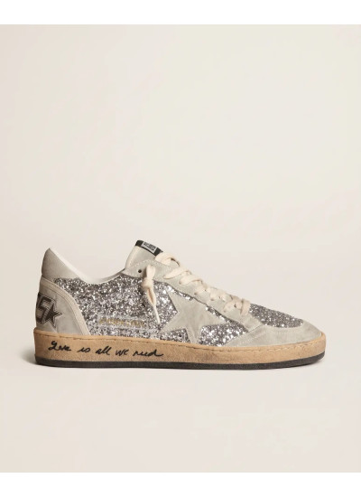 Ball Star Sneakers in Silver Glitter