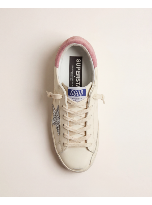 Super Star Beige silver glitter star