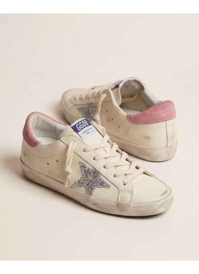 Super Star Beige silver glitter star