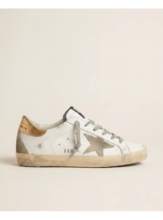 Super-Star Sneakers in Gold With Gold Heel Tab