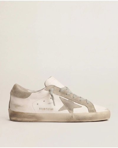 Mens Super-Star Sneakers in Grey Suede With Grey Star and Grey Heel Tab