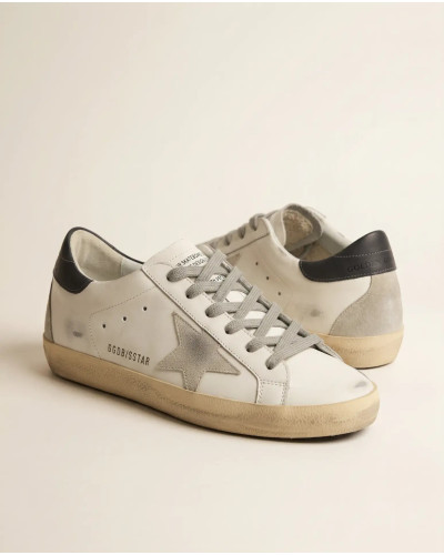 Mens Super-Star Sneakers in Grey Suede With Grey Heel Tab