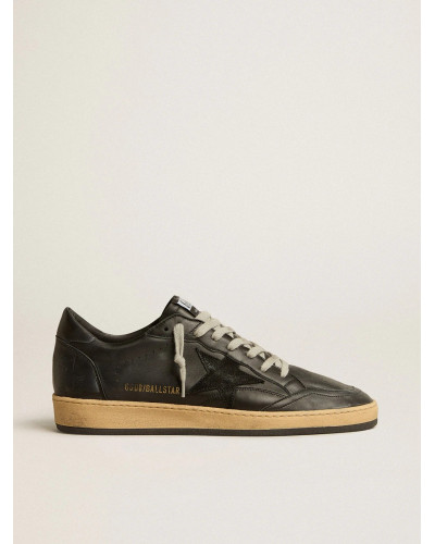 Mens Ball Star in black nappa with suede star and nappa heel tab