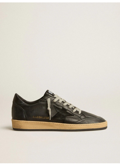 Mens Ball Star in black nappa with suede star and nappa heel tab