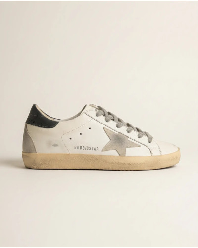 Mens Super-Star Sneakers in Grey Suede With Grey Heel Tab