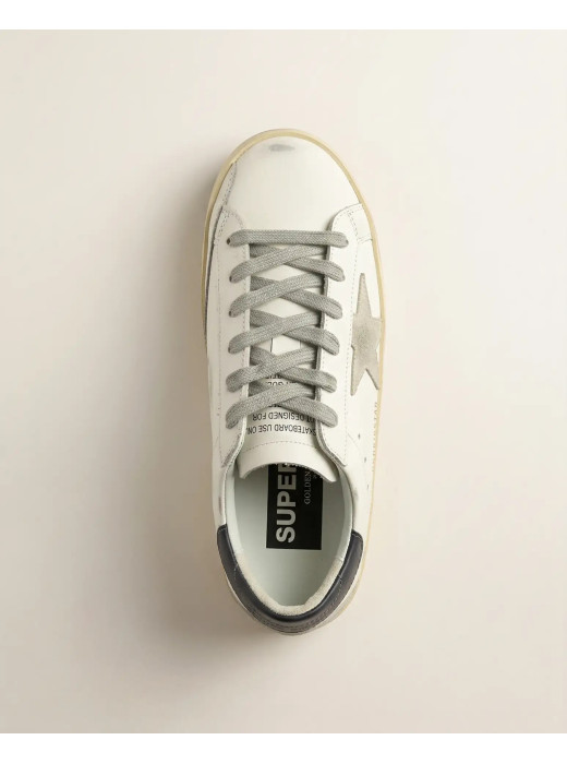 Mens Super-Star Sneakers in Grey Suede With Grey Heel Tab