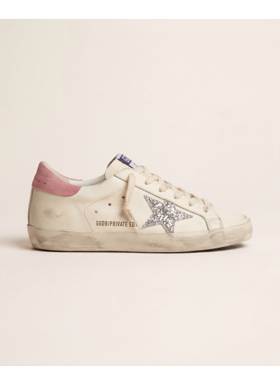 Super-Star Beige silver glitter star