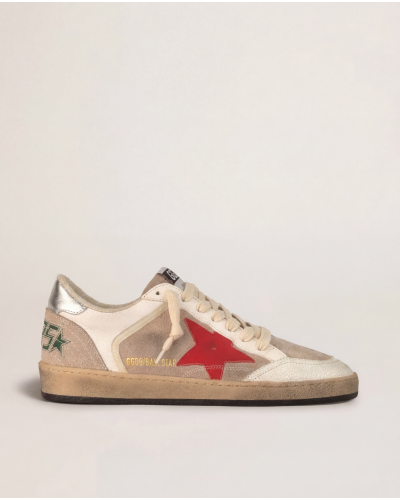 Ball Star in Beige Suede With Red Star