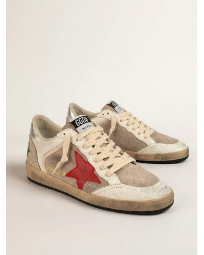 Ball Star in Beige Suede With Red Star