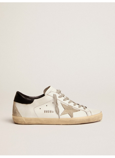 Mens Super-Star with black heel tab and metal stud lettering