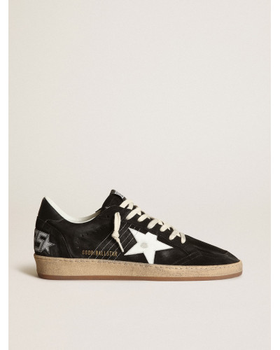Mens Ball Star in black suede with white leather star