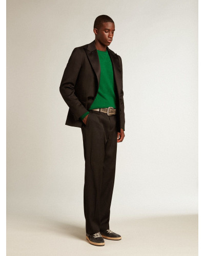 Mens Ball Star in black nappa with suede star and nappa heel tab