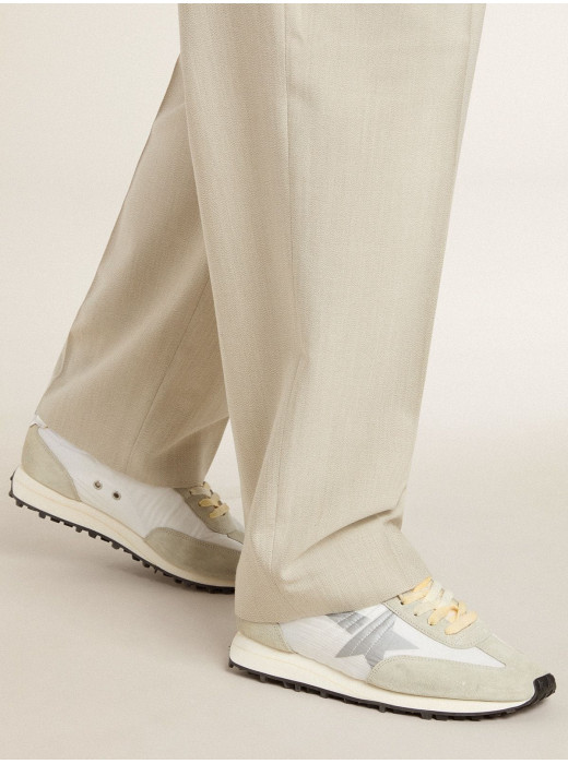 Mens Marathon with white nylon upper and silver star