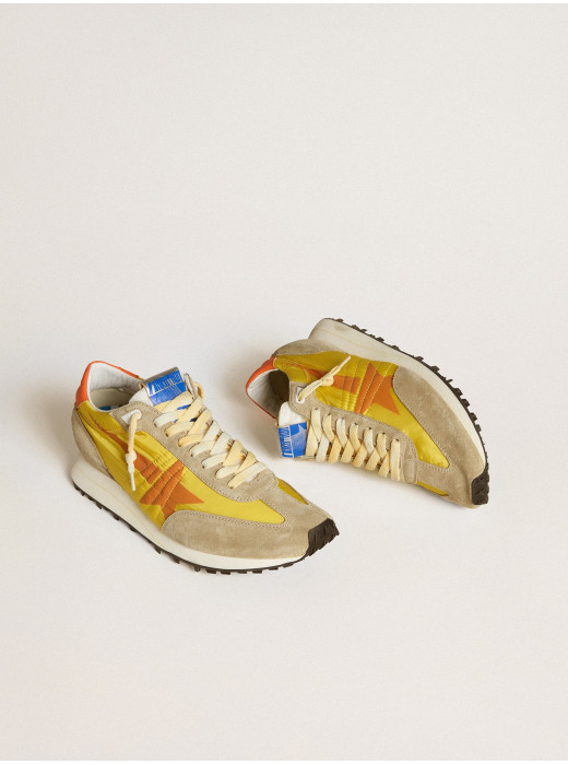 Mens Marathon with yellow nylon upper and orange star