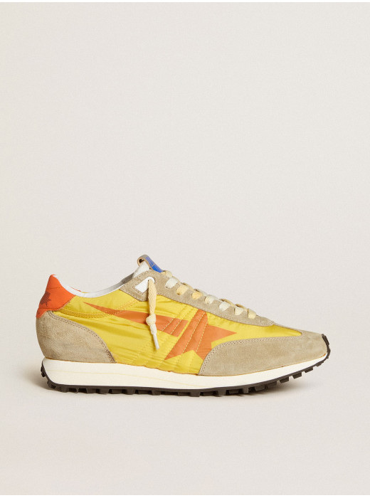 Mens Marathon with yellow nylon upper and orange star