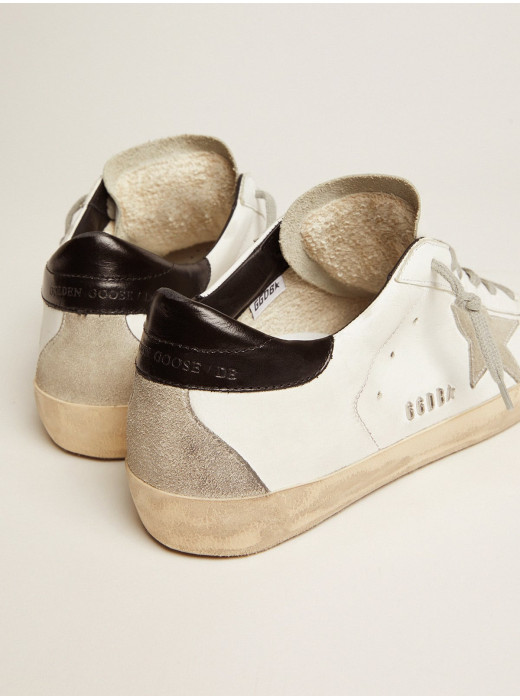 Super-Star with black heel tab and metal stud lettering
