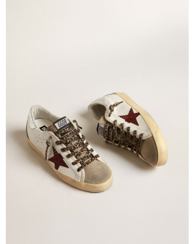 Super-Star with burgundy glitter star and silver heel tab