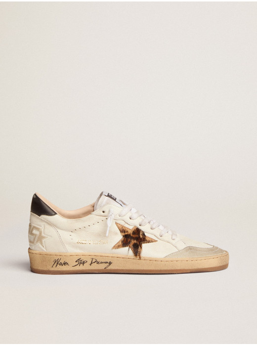 Ball Star with leopard print pony skin star and black heel tab