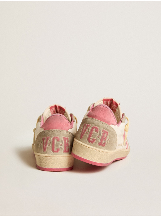 Ball Star LTD in nappa with pink suede star and dove-gray inserts