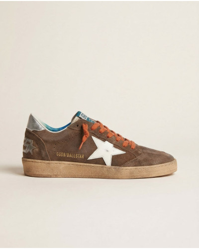Ball Star in Brown Suede With Orange Laces