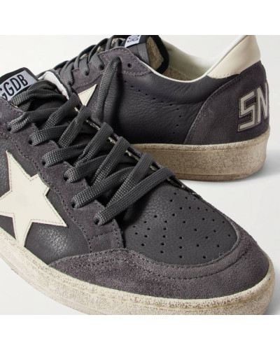 Mens Ball Star in Grey Suede With White Star