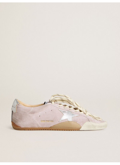 True-Star in Pastel Pink Suede With Silver Star and Heel Tab