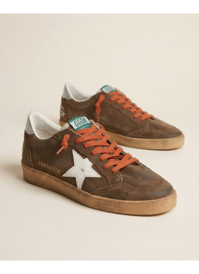 Ball Star in Brown Suede With Orange Laces