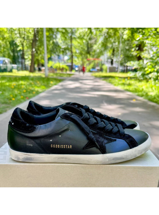 Men`s Super Star Black-suede star