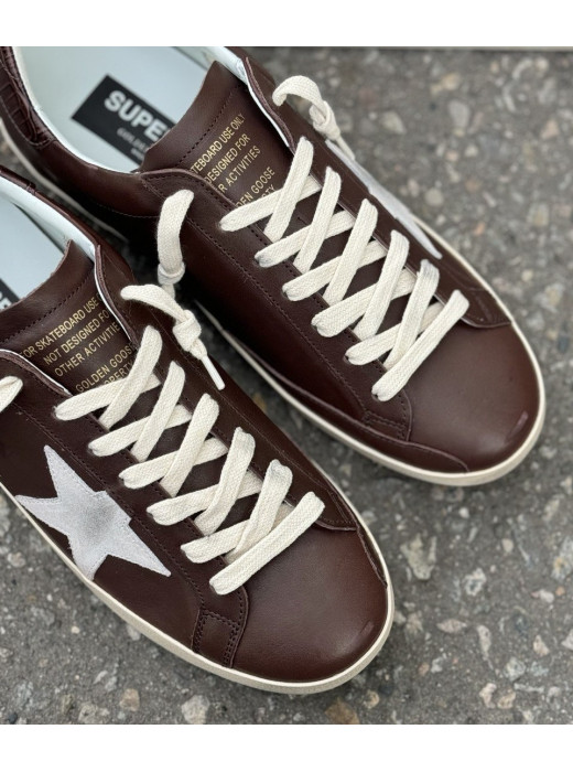 Men`s Super Star Brown croco-print