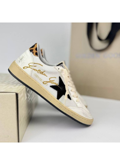 Ball Star Beige canvas and leo heel