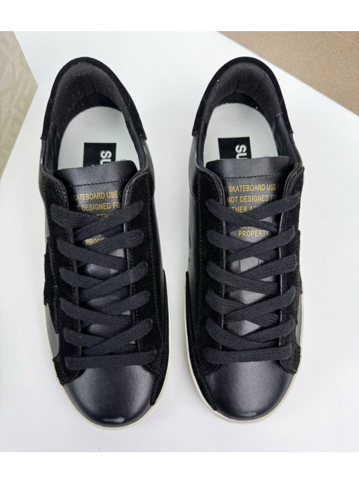 Super Star Black-suede star