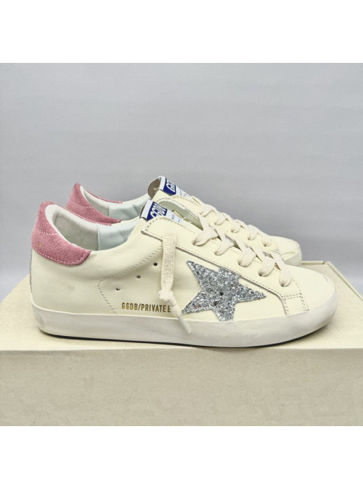 Super Star Beige silver glitter star