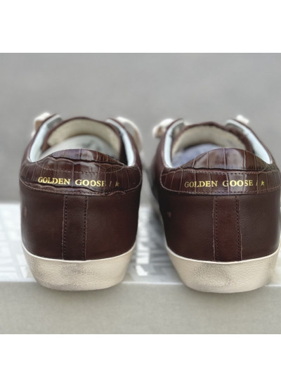 Men`s Super Star Brown croco-print