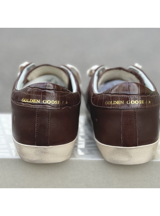 Men`s Super Star Brown croco-print