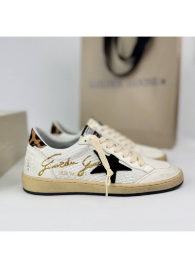 Ball Star Beige canvas and leo heel