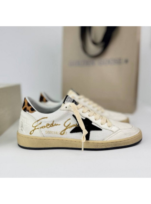 Ball Star Beige canvas and leo heel