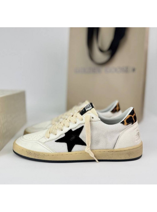 Ball Star Beige canvas and leo heel