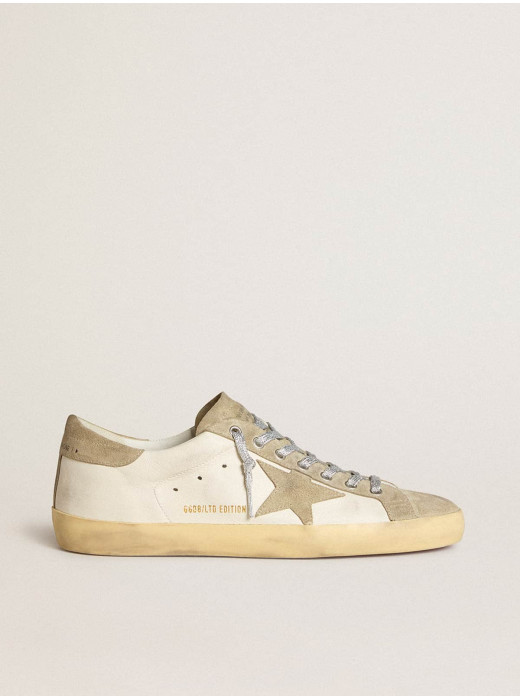 Men’s Super-Star in nappa with ice-gray suede star and black embroidery