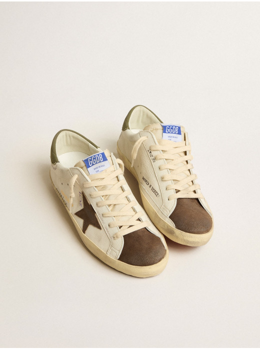 Men's Super-Star LTD in nappa with brown suede star and green heel tab