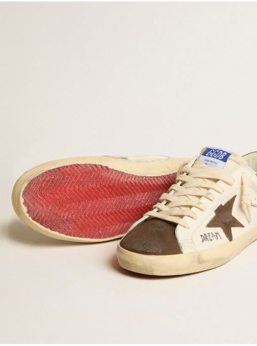 Men's Super-Star LTD in nappa with brown suede star and green heel tab