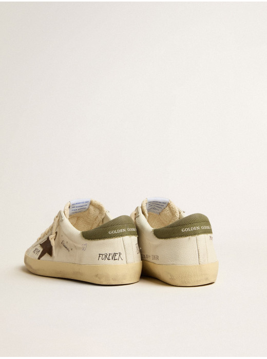 Men's Super-Star LTD in nappa with brown suede star and green heel tab