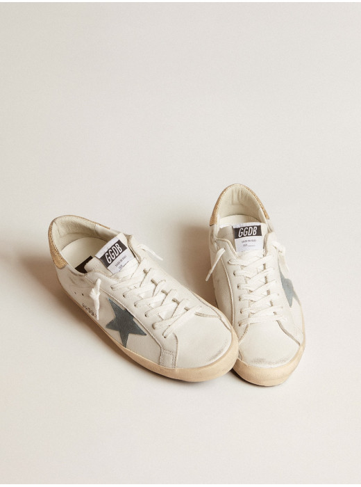 Men's Super-Star with suede star and platinum snake-print leather heel tab