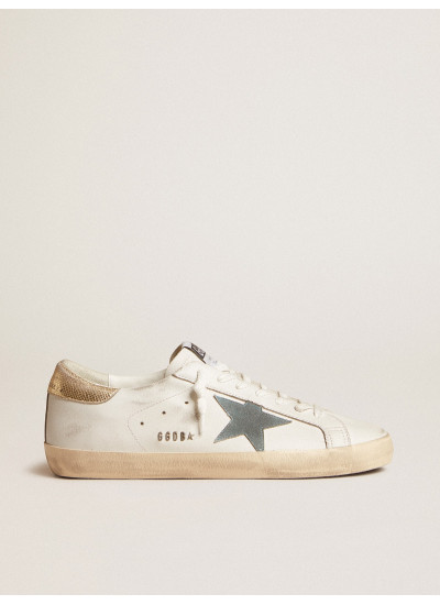 Men's Super-Star with suede star and platinum snake-print leather heel tab