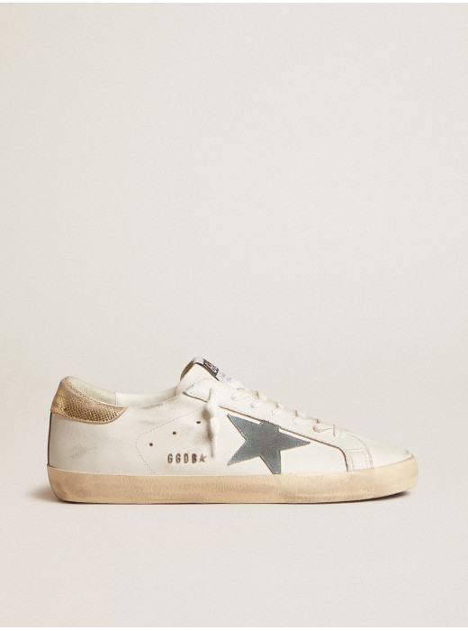 Men's Super-Star with suede star and platinum snake-print leather heel tab