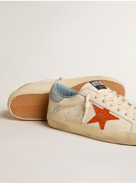 Men's Super-Star with crocodile-print star and silver-blue heel tab